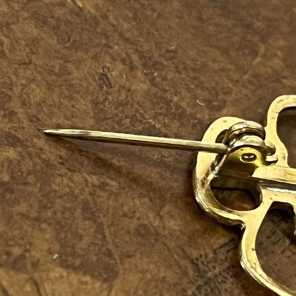 Vintage 1960s Girl Scouts Of America Brownie Trefoil Gold Pin Brooch - Picture 10 of 14